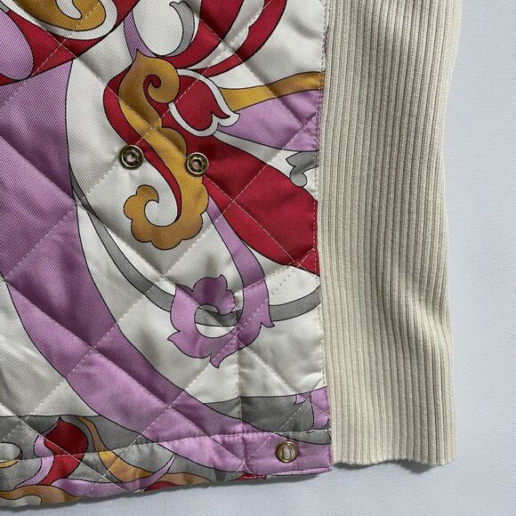 J. McLaughlin 100% Silk Floral Medallian Zippered Vest Sz M - Picture 7 of 13